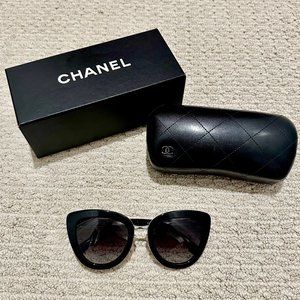 Black Chanel Cat Eye Sunglasses